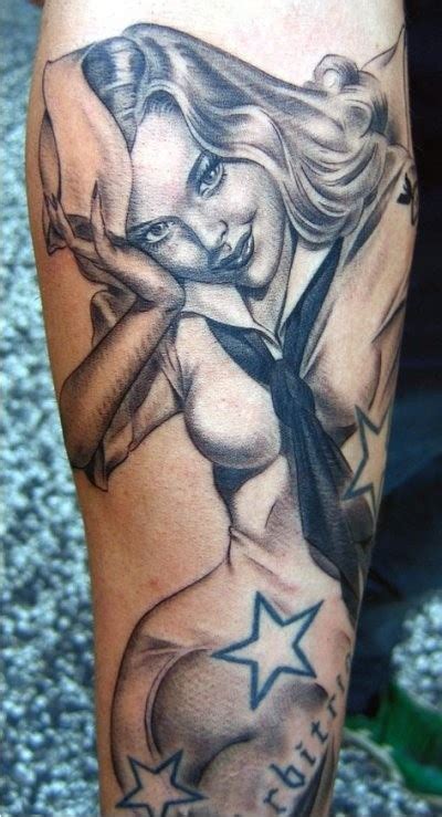 Lovely Sailor Pin Up Tattoo By Xavier Garcia Tattooimagesbiz