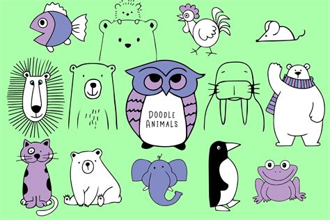 Doodle Animals In 2020 Doodles Animal Graphic Graphic Illustration