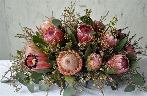 Fall Protea Centerpiece Flower Vase Arrangements Australian Native
