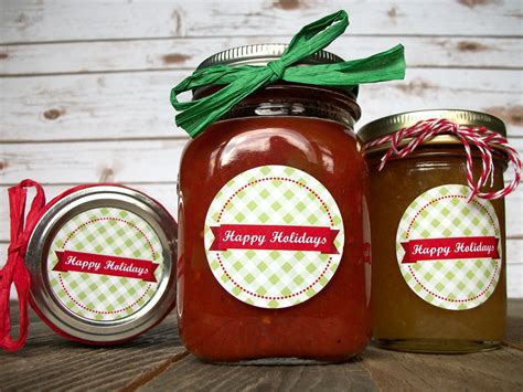 Happy Holidays Christmas Canning Labels For Mason Jar Food Ts