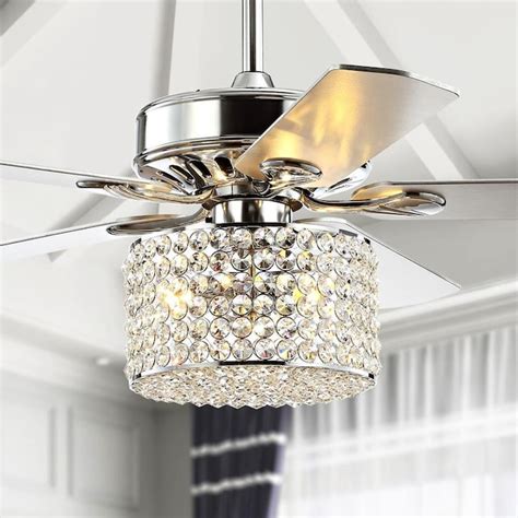 Jonathan Y Glam Chrome 52 In Led Indoor Ceiling Fan 5 Blade In The