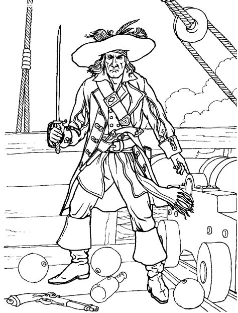 Coloring Page Pirata Em Uma Batalha