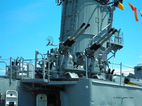 Photo Quadruple 40mm Bofors Anti Aircraft Mount Aboard Museum Ship