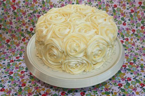 Lemon Layer Cake Rose Swirl Cake Buttercream Rose Swirls Piping Rose