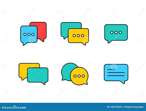 Message Bubbles Chat Vector Icons Vector Deign Template Of Message