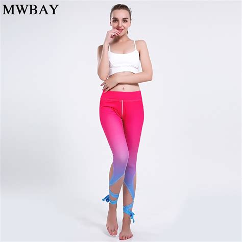 mwbay new fitness sex high waist stretched movement legging yuga pants wind strap clothes