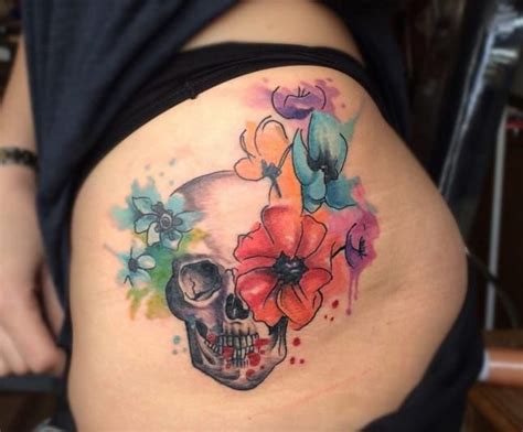 10 Cool And Colorful Watercolor Skull Tattoos Tattoos 3d