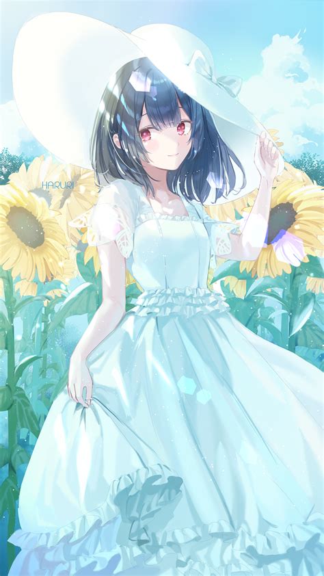 447652 Anime Beach Artwork Summer Dress Vertical 2d Sun Dress