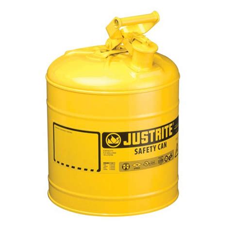 Yellow Steel Flammable Liquids Container Type 1 5 Gallons Approved