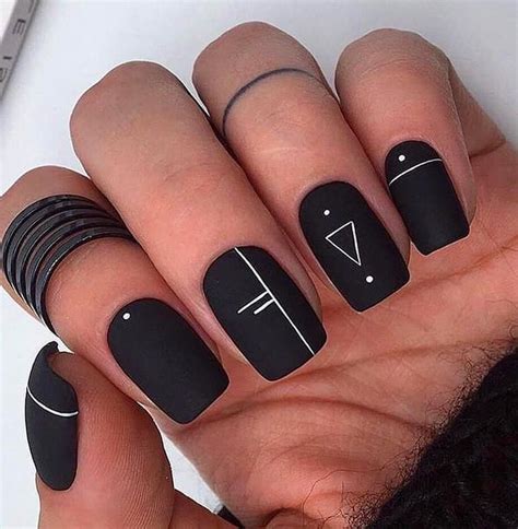 60 trendy matte black nails designs inspirations for ladies black shellac nails black coffin