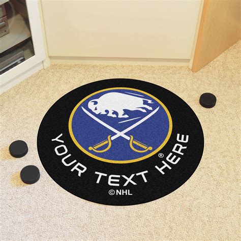 buffalo sabres personalized hockey puck mat rug fanmats sports licensing solutions llc