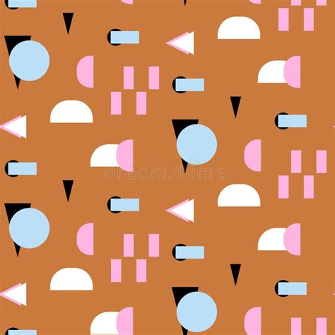 Abstract Geometric Bold Simple Shapes Background Seamless Pattern