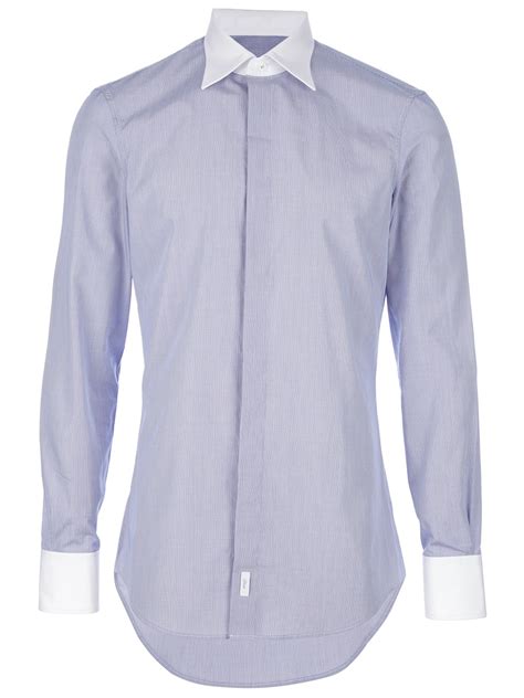 Dsquared² Contrast Collar Shirt In Blue For Men Lyst