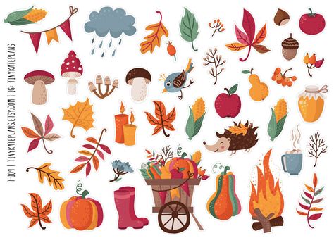 Fall Harvest Planner Stickers Fall Truck Planner Stickers Etsy
