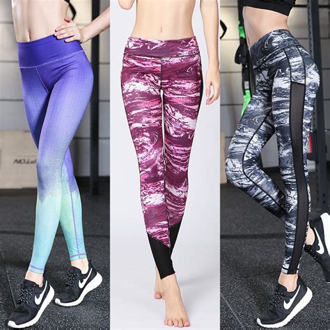 2018 New Style Women Yoga Pants High Quality Printed Slim Running