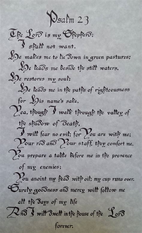 The 23rd Psalm In Calligraphy By Squirrelismyfriend On Deviantart