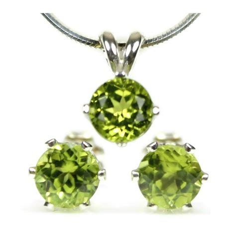 Peridot Earrings And Necklace Set Peridot Jewelry Set