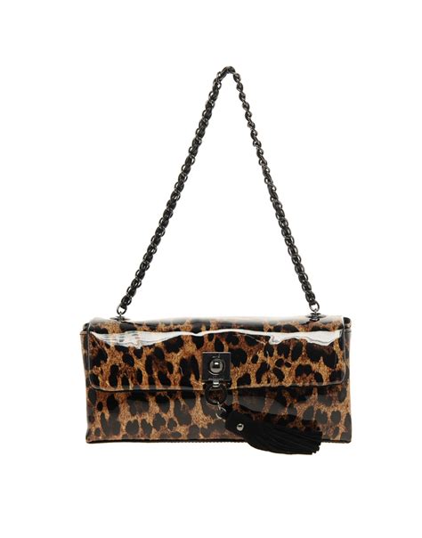 Love Moschino Shining Leopard Bag In Brown Lyst