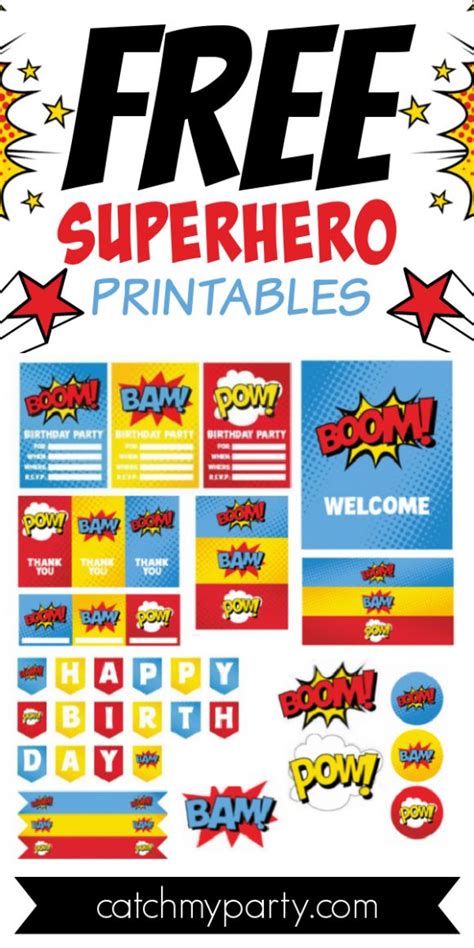 Download These Awesome Free Superhero Party Printables Catch My Party