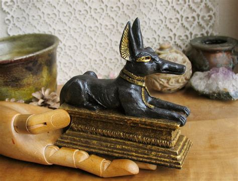 Anubis Altar Statue Anpu Ancient Kemetic Underworld Deity Etsy