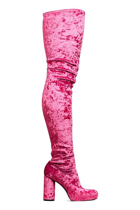 Thigh High Boots In Pink Zara Larssons Handm Shoes Make The Case