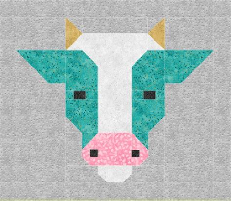 Cow Quilt Block Pattern Pdf Instant Download Modern