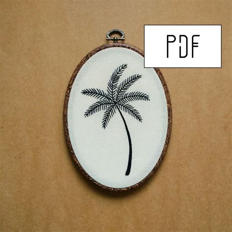 Palm Tree Hand Embroidery Pattern Pdf Modern Embroidery Pattern