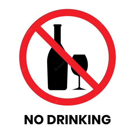 Premium Vector No Drinking Sign Sticker With Text Inscription On
