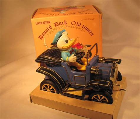 Donald Duck Old Timers Car By Masudaya Mib Original Box Tin Made In