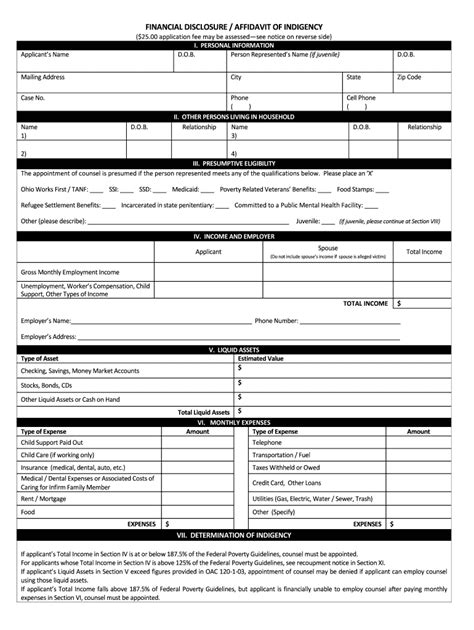 Affidavit Of Indigency Florida Fill And Sign Printable Template