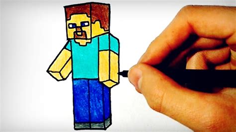 كيفية رسم ستيف من ماين كرافت الجلد YouTube