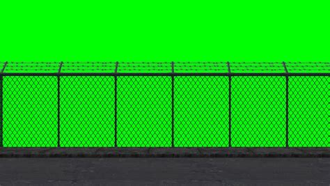 Ride Along The Security Fence Green Screen Stock Footage Video