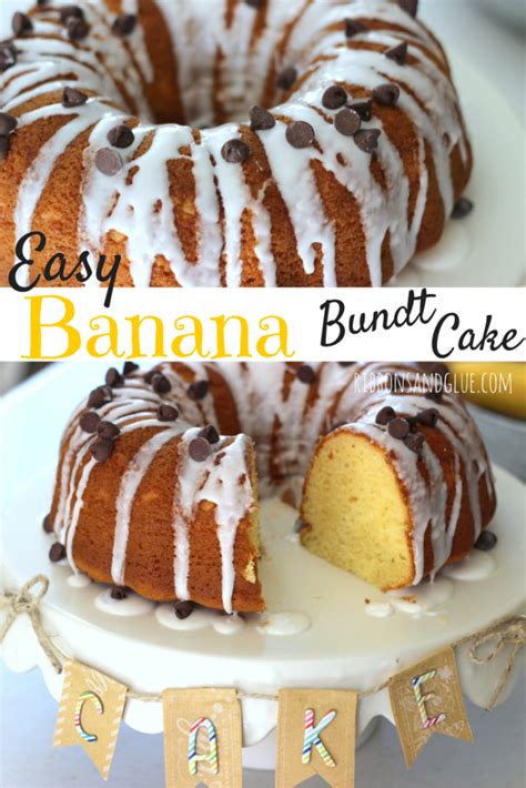 Banana cake is a moist cake filled with ripe bananas and cinnamon. Easy Banana Bundt Cake with Cake Plate Banner
