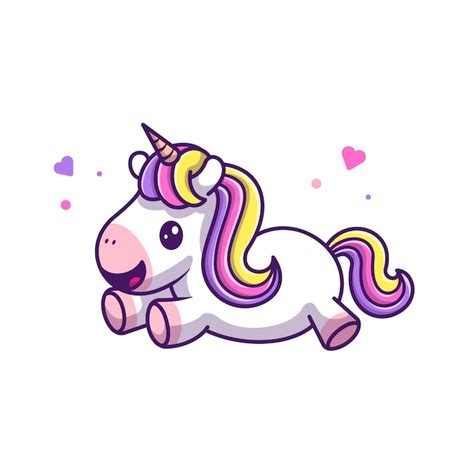 Premium Vector Cute Unicorn Flying Icon Illustration Unicorn Mascot