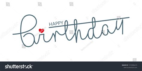 Happy Birthday Line Art Vector Stock Vector Royalty Free 1315996415