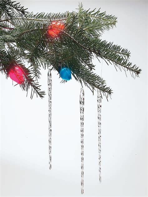 One Dozen Glass Icicles Christmas Ornaments Christmas Hanging Decorations Christmas Tree