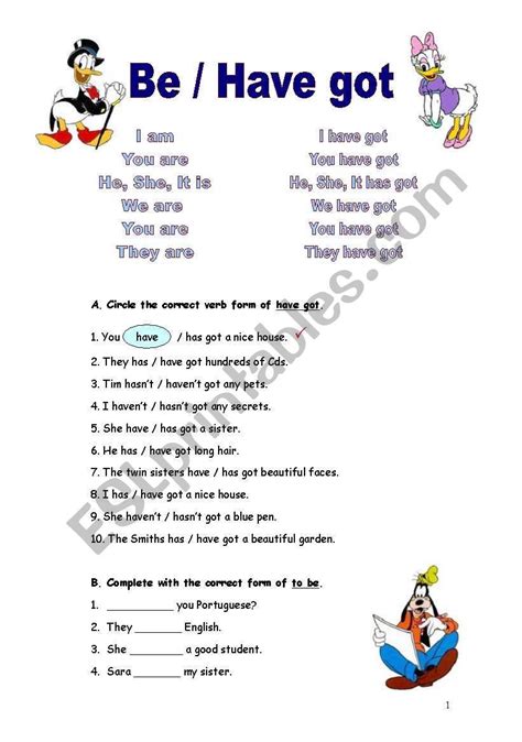 Verb To Be And Have Got Texts With Questions And Exercises 3 Pages