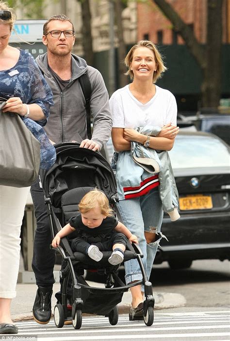 Lara Bingle Enjoys Stroll With Sam Worthington And Son Rocket In New