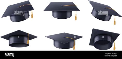 Realistic Graduate Cap Graduation University Black Hat Celebration