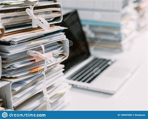 Piles Of Paperwork In The Office Stock Image Image Of Business