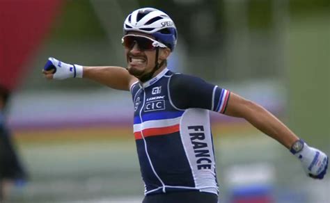 The frenchman held off marc hirschi to edge home by half a wheel the stage had seemed set for alaphilippe to light up the race on a hilly course around nice that played to his strengths. Julian Alaphilippe is the world champion, Woods places ...