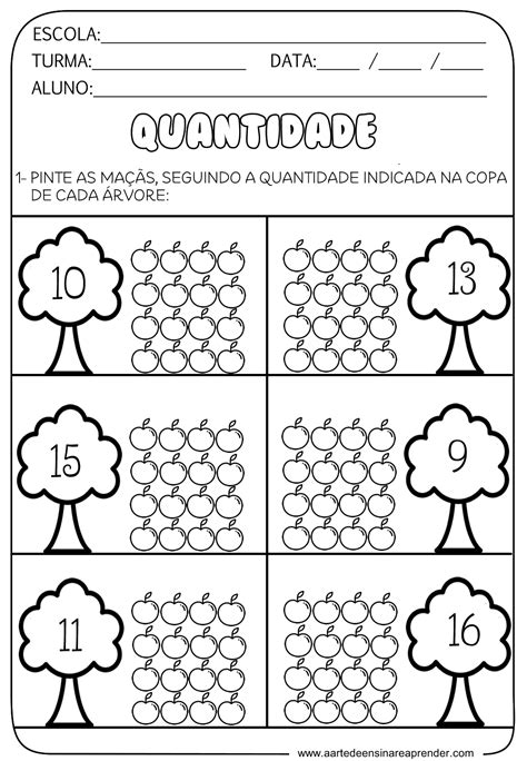 Atividade De Matemática 1 Ano Números E Quantidades Até 20