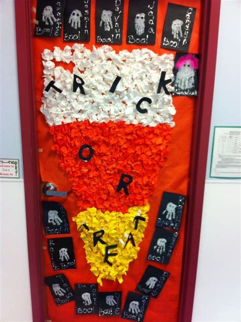 We pulled together some of our favorite ideas for halloween. Trick or Treat! - Halloween Door Display | Halloween door ...