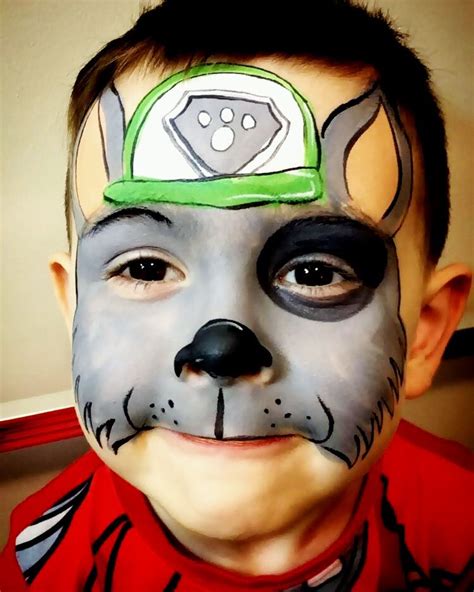 Paw Patrol Rocky Face Painting Paw Patrol Face Paint Dog Face Paints