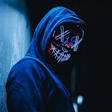 Buy Halloween Purge Mask Led Light Up Scary Masquerade Cosplay Mask