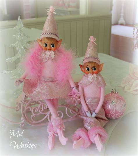 Pink Elf Couple Pretty In Pink Vintage Elves Pink Brocade