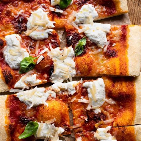 Nduja Pizza With Burrata Parmesan And Basil Inside The Rustic Kitchen
