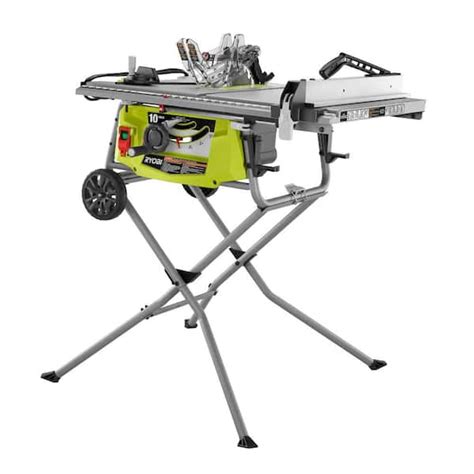 Ryobi 15 Amp 10 In Expanded Capacity Portable Table Saw With Rolling