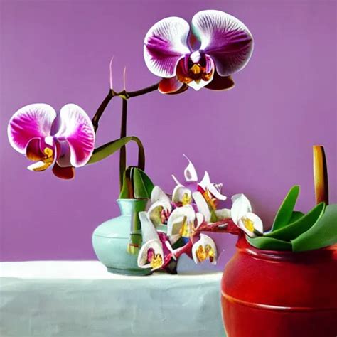 Realistic Still Life Photo Of Orchids Stable Diffusion Openart