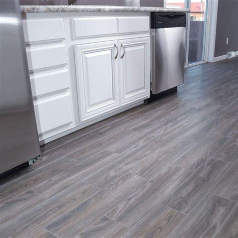 Snapstone Weathered Grey 6 In X 24 In Porcelain Floor Tile 5 Sq Ft